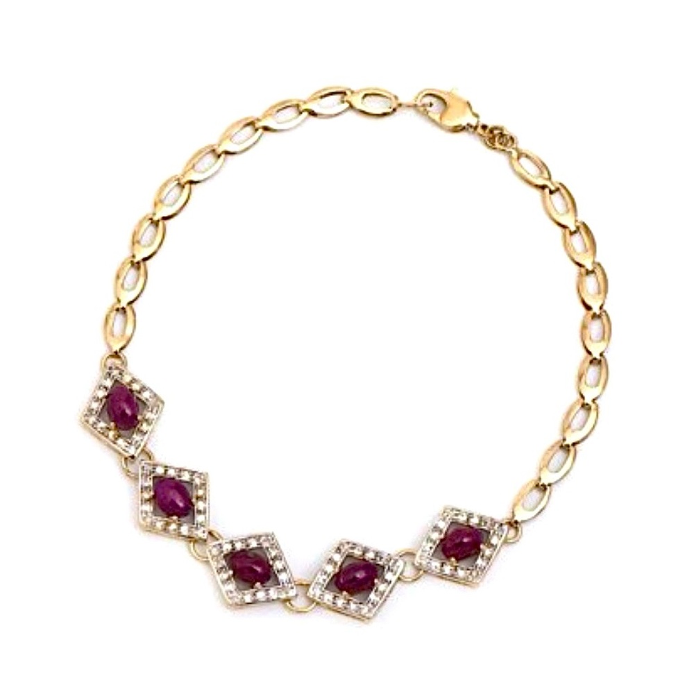 18k 0.16ctw REAL DIAMOND 3.05ctw Rubies Designer Bracelet